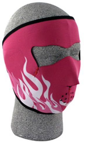 Pink & White Flames, Face Mask